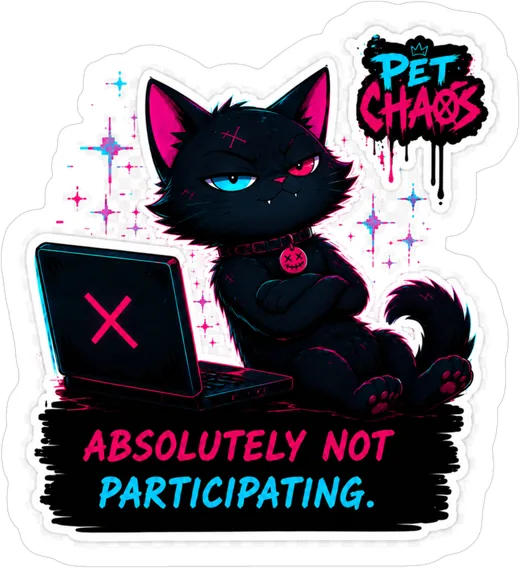 Pet Chaos Not Participating sticker: Absolutely not participating.